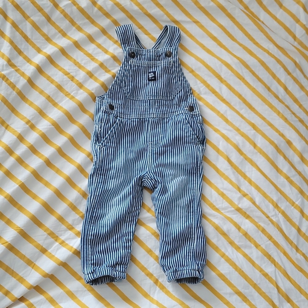 Oshkosh Baby B'Gosh Hickory Stripe Overalls 18m
